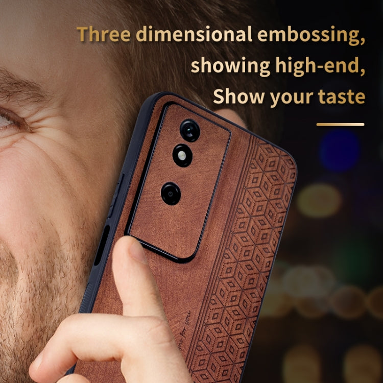 For Honor Play 50 Plus AZNS 3D Embossed Skin Feel Phone Case(Brown) - Honor Cases by AZNS | Online Shopping UK | buy2fix