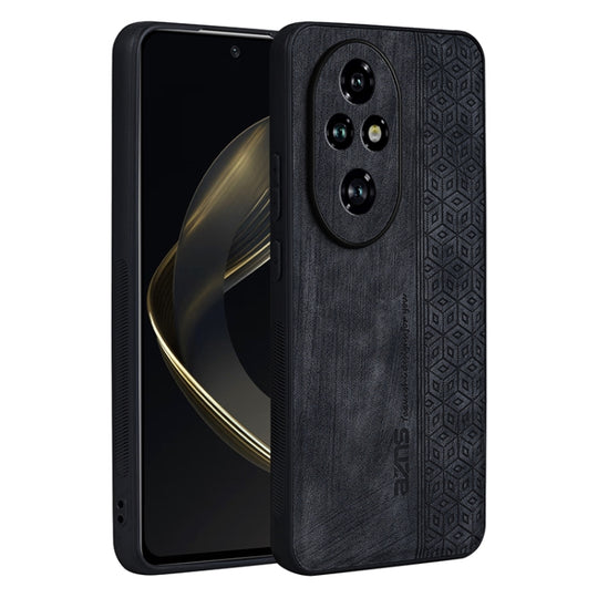 For Honor 200 Pro AZNS 3D Embossed Skin Feel Phone Case(Black)