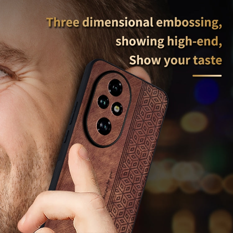 For Honor 200 Pro AZNS 3D Embossed Skin Feel Phone Case(Brown) - Honor Cases by AZNS | Online Shopping UK | buy2fix