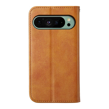 For Google Pixel 9 Cubic Grid Calf Texture Magnetic Leather Phone Case(Yellow) - Google Cases by buy2fix | Online Shopping UK | buy2fix