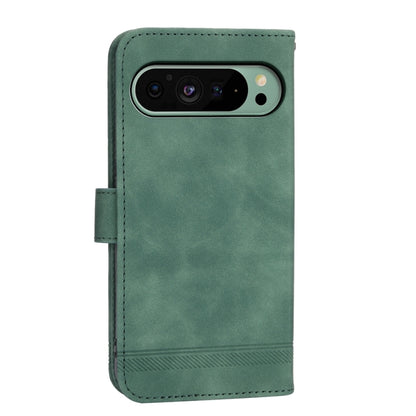 For Google Pixel 9 Dierfeng Dream Line TPU + PU Leather Phone Case(Green) - Google Cases by buy2fix | Online Shopping UK | buy2fix