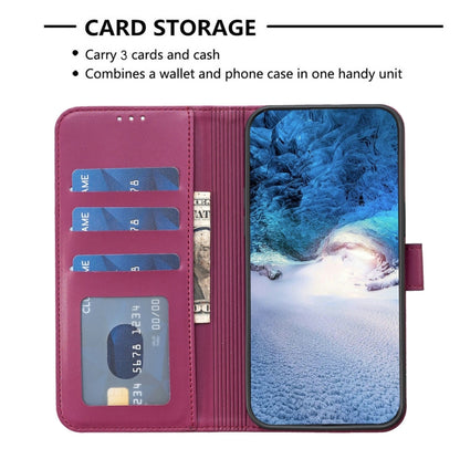 For Samsung Galaxy A55 Four-leaf Embossed Leather Phone Case(Rose Red) by buy2fix