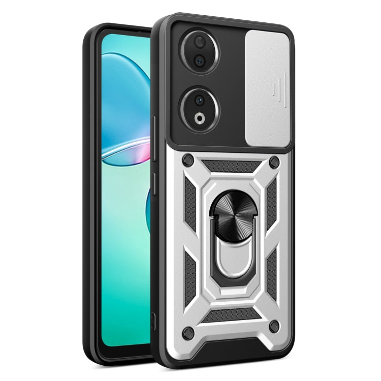 For Honor 90 5G Sliding Camera Cover Design TPU+PC Phone Case(Silver) - Honor Cases by buy2fix | Online Shopping UK | buy2fix