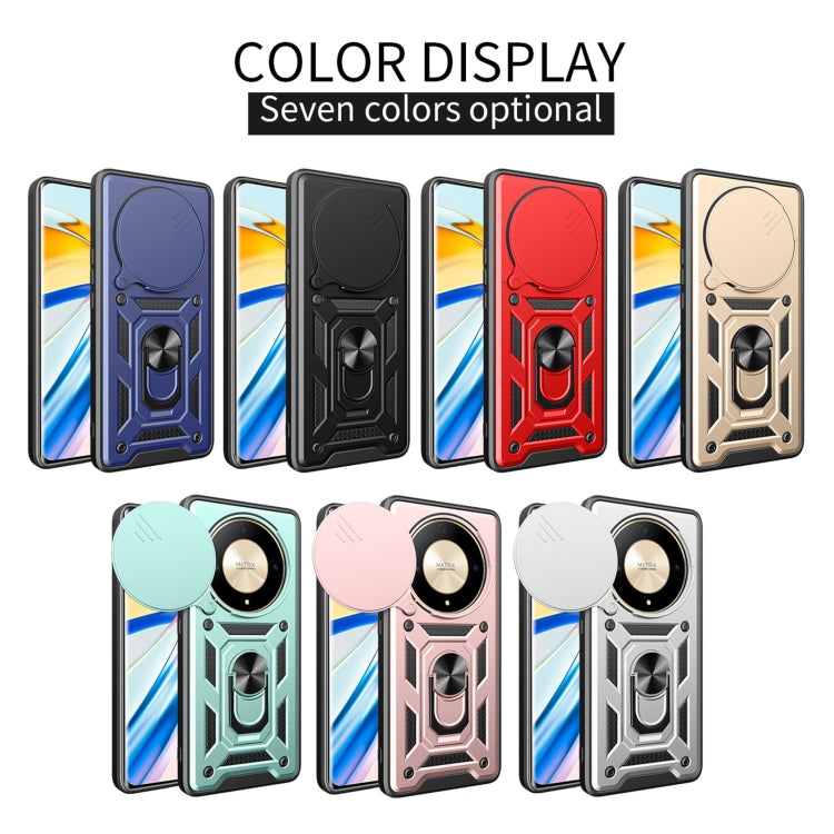 For Honor X9b Sliding Camera Cover Design TPU+PC Phone Case(Blue) - Honor Cases by buy2fix | Online Shopping UK | buy2fix