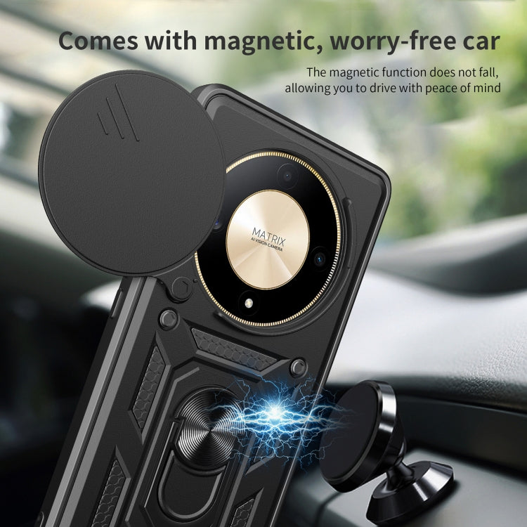 For Honor X9b Sliding Camera Cover Design TPU+PC Phone Case(Gold) by buy2fix