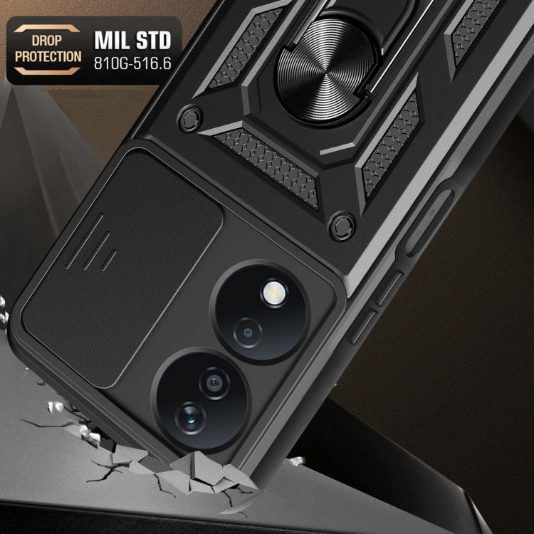 For Honor X7b Sliding Camera Cover Design TPU+PC Phone Case(Black) by buy2fix