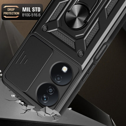 For Honor X7b Sliding Camera Cover Design TPU+PC Phone Case(Black) by buy2fix