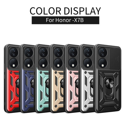 For Honor X7b Sliding Camera Cover Design TPU+PC Phone Case(Gold) - Honor Cases by buy2fix | Online Shopping UK | buy2fix