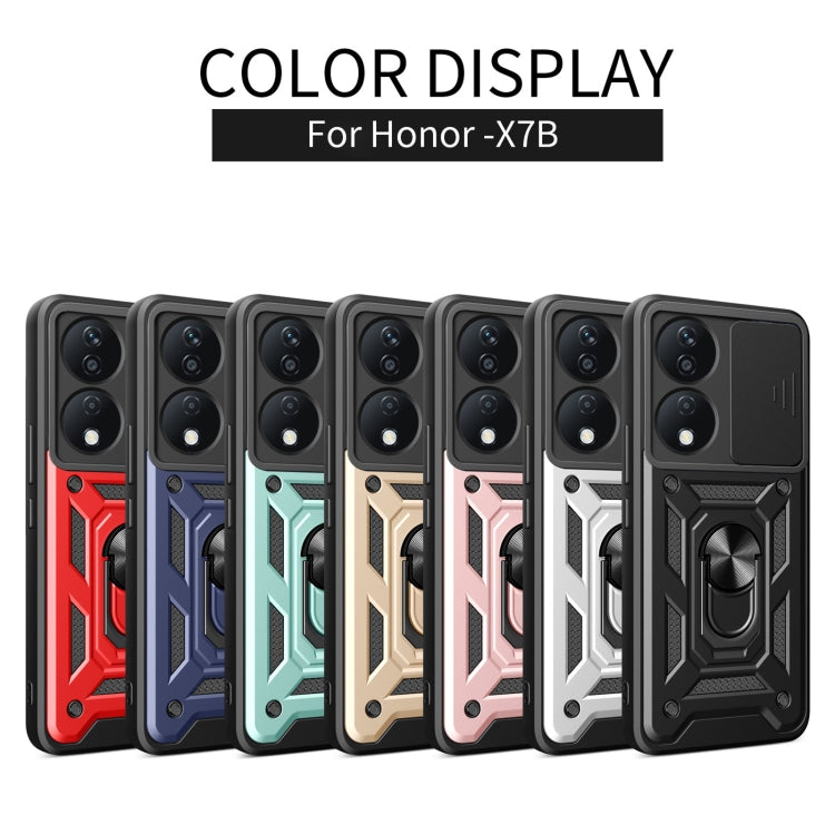 For Honor X7b Sliding Camera Cover Design TPU+PC Phone Case(Silver) - Honor Cases by buy2fix | Online Shopping UK | buy2fix