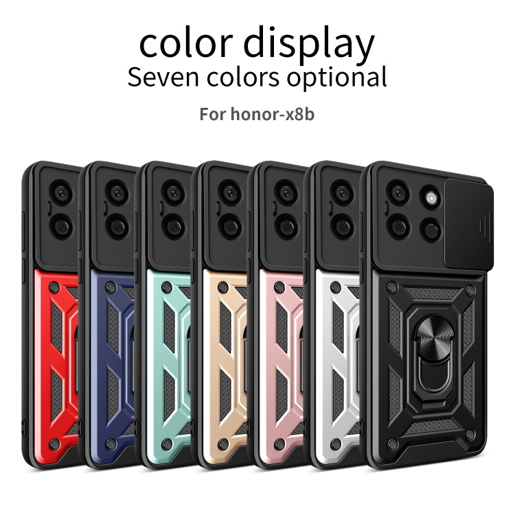 For Honor X8b Sliding Camera Cover Design TPU+PC Phone Case(Black) - Honor Cases by buy2fix | Online Shopping UK | buy2fix