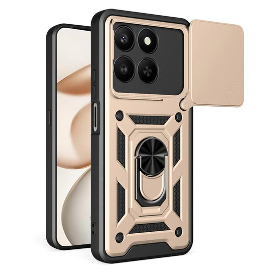 For Honor 400 Smart 5G / X7d 5G Sliding Camera Cover Design TPU+PC Phone Case(Gold)