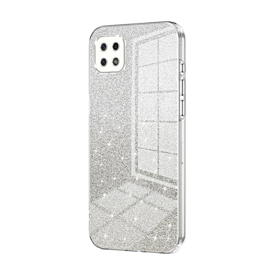 For Samsung Galaxy A22 5G / A22s Gradient Glitter Powder Electroplated Phone Case(Transparent)