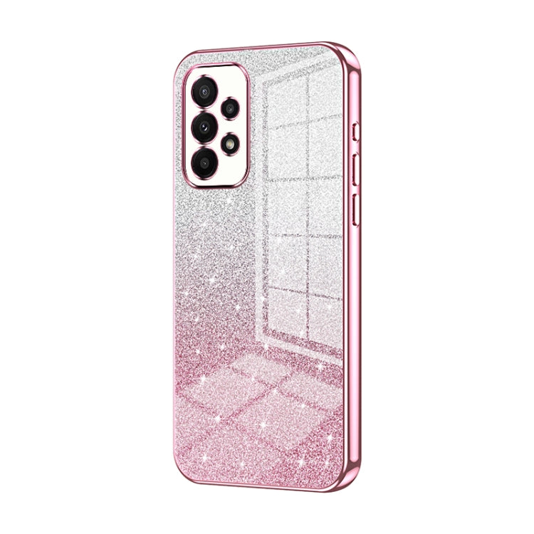 For Samsung Galaxy A23 Gradient Glitter Powder Electroplated Phone Case(Pink) - Galaxy Phone Cases by buy2fix | Online Shopping UK | buy2fix