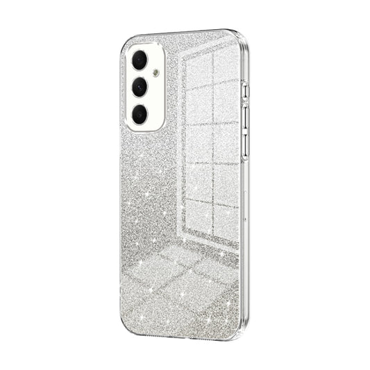 For Samsung Galaxy A34 5G Gradient Glitter Powder Electroplated Phone Case(Transparent) - Galaxy Phone Cases by buy2fix | Online Shopping UK | buy2fix