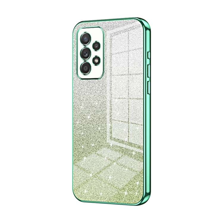 For Samsung Galaxy A52 5G Gradient Glitter Powder Electroplated Phone Case(Green) - Galaxy Phone Cases by buy2fix | Online Shopping UK | buy2fix