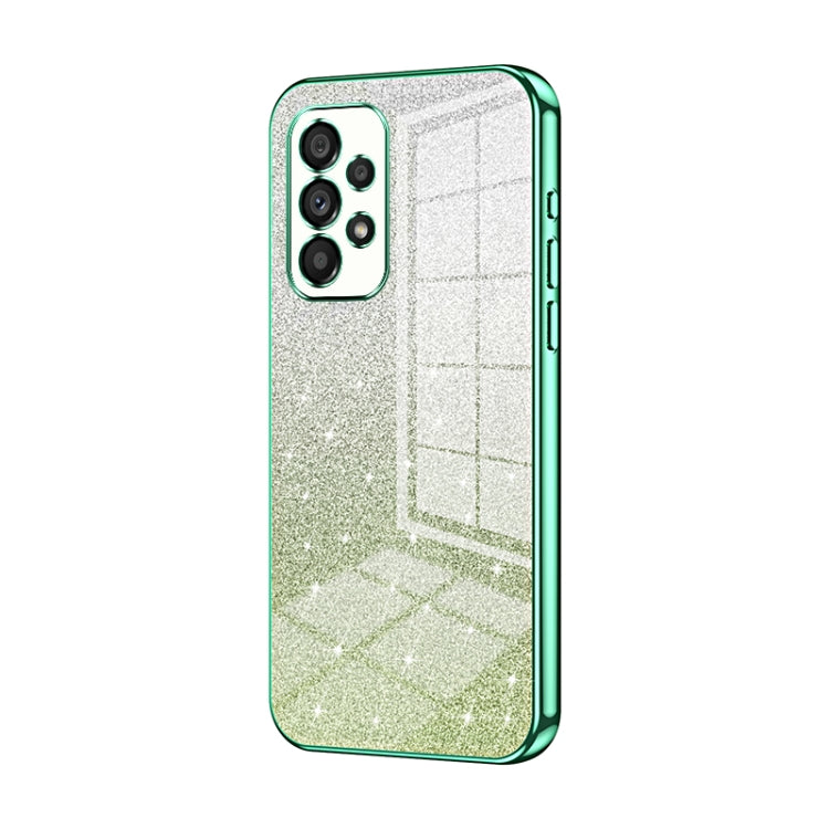 For Samsung Galaxy A53 5G Gradient Glitter Powder Electroplated Phone Case(Green) - Galaxy Phone Cases by buy2fix | Online Shopping UK | buy2fix