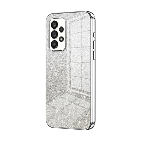 For Samsung Galaxy A53 5G Gradient Glitter Powder Electroplated Phone Case(Silver)