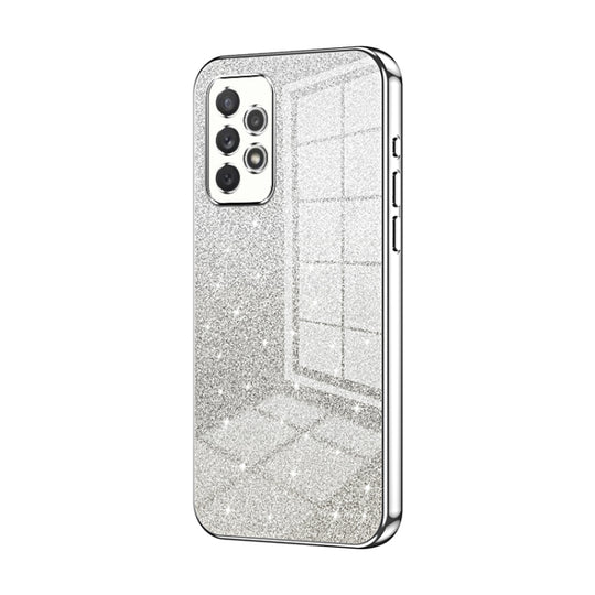 For Samsung Galaxy A72 4G / 5G Gradient Glitter Powder Electroplated Phone Case(Silver)