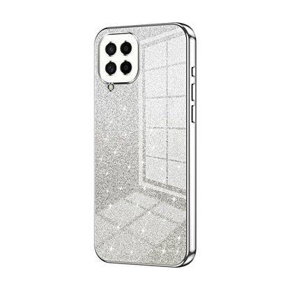 For Samsung Galaxy M53 5G Gradient Glitter Powder Electroplated Phone Case(Silver) - Galaxy Phone Cases by buy2fix | Online Shopping UK | buy2fix