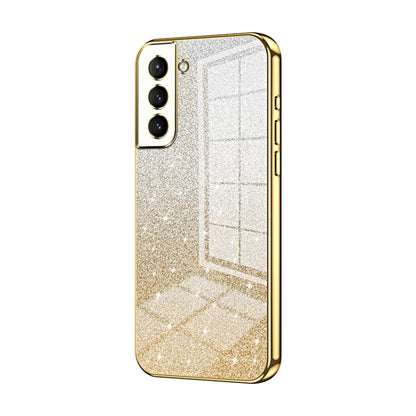 For Samsung Galaxy S21 5G Gradient Glitter Powder Electroplated Phone Case(Gold) - Galaxy S21 5G Cases by buy2fix | Online Shopping UK | buy2fix