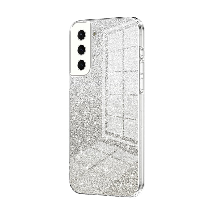 For Samsung Galaxy S21 5G Gradient Glitter Powder Electroplated Phone Case(Transparent) - Galaxy S21 5G Cases by buy2fix | Online Shopping UK | buy2fix