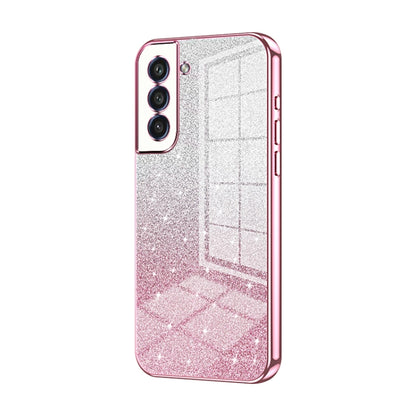 For Samsung Galaxy S21+ 5G Gradient Glitter Powder Electroplated Phone Case(Pink) - Galaxy S21+ 5G Cases by buy2fix | Online Shopping UK | buy2fix