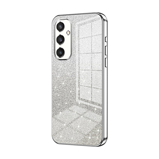 For Samsung Galaxy S24+ 5G Gradient Glitter Powder Electroplated Phone Case(Silver)