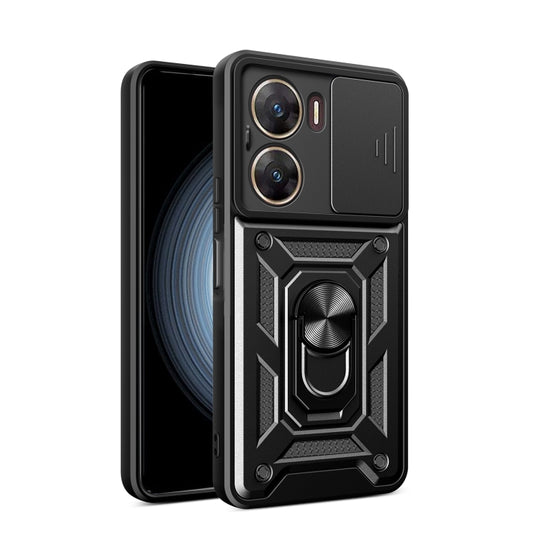 For vivo V29e 5G Global Sliding Camera Cover Design TPU+PC Phone Case(Black) - vivo Cases by buy2fix | Online Shopping UK | buy2fix