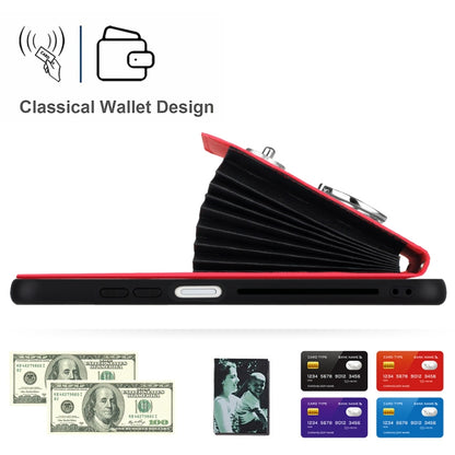 For Xiaomi Redmi Note 12 Pro+ 5G Global Organ Card Bag Ring Holder PU Phone Case(Red) - Xiaomi Cases by buy2fix | Online Shopping UK | buy2fix