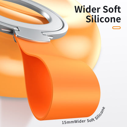 MagSafe Magnetic Pivot Stand Phone Ring Holder(Silver + Orange) - Ring Holder by buy2fix | Online Shopping UK | buy2fix