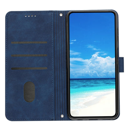 For Tecno Spark Go 2024 / POP 8 Skin Feel Heart Embossed Leather Phone Case with Long Lanyard(Blue) by buy2fix