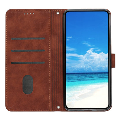 For Tecno Spark Go 2024 / POP 8 Skin Feel Heart Embossed Leather Phone Case with Long Lanyard(Brown) by buy2fix