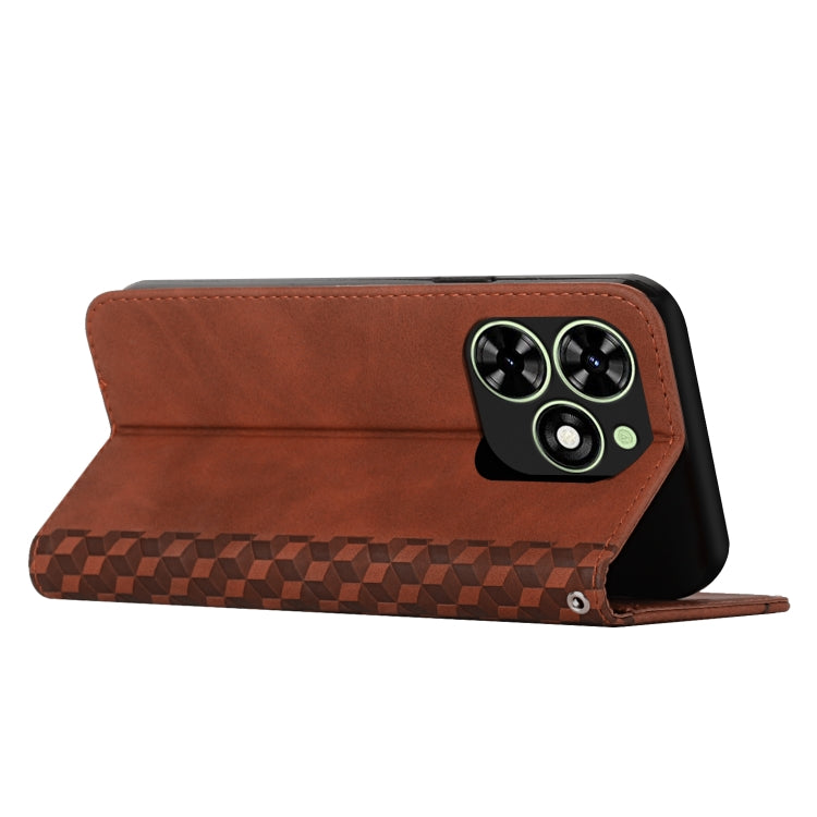 For Tecno Spark Go 2024 / POP 8 Diamond Splicing Skin Feel Magnetic Leather Phone Case(Brown) by buy2fix