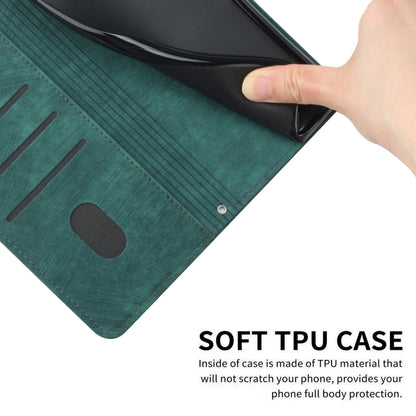 For Tecno Spark Go 2024 / POP 8 Skin Feel Stripe Pattern Leather Phone Case with Lanyard(Green) by buy2fix