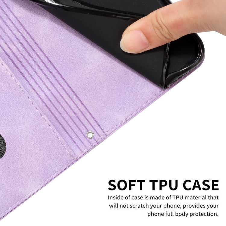 For Tecno Spark Go 2024 / POP 8 Dream Triangle Leather Phone Case with Long Lanyard(Purple) by buy2fix