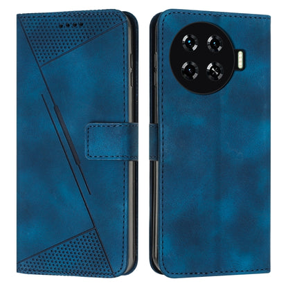 For Tecno Spark 20 Pro+ Dream Triangle Leather Phone Case with Long Lanyard(Blue) by buy2fix