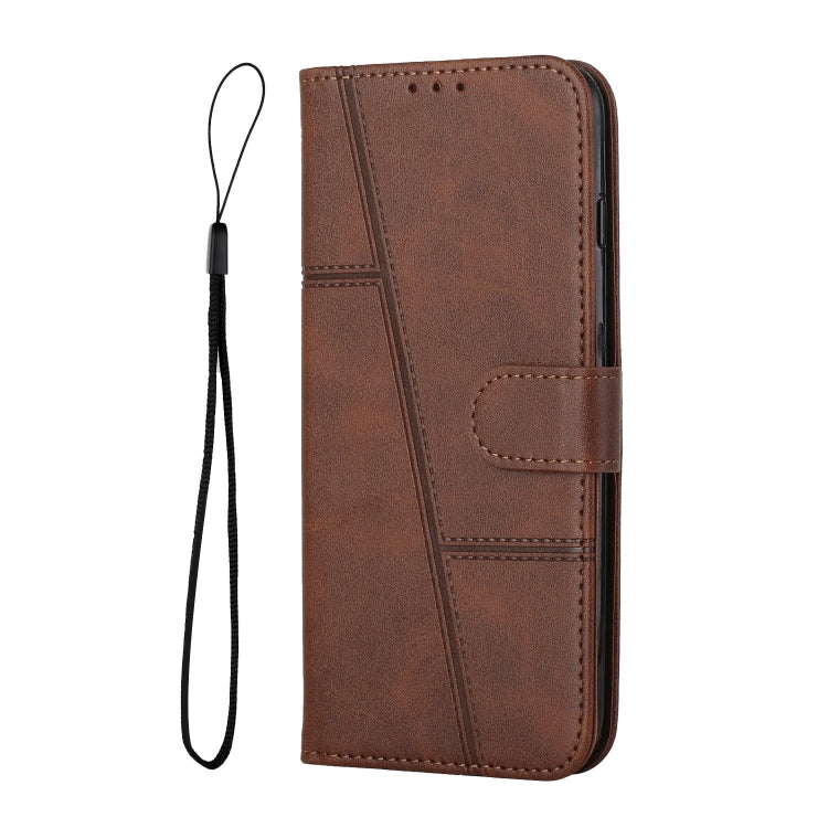 For Tecno Spark Go 2024 / POP 8 Stitching Calf Texture Buckle Leather Phone Case(Brown) by buy2fix