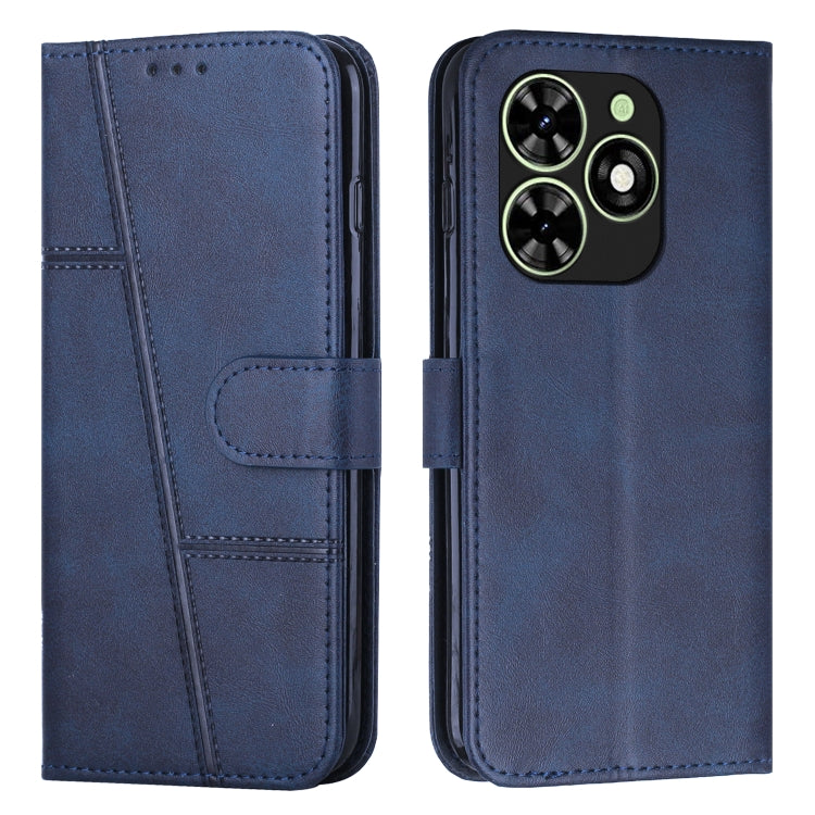For Tecno Spark Go 2024 / POP 8 Stitching Calf Texture Buckle Leather Phone Case(Blue) by buy2fix