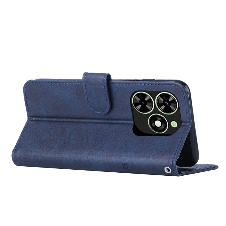 For Tecno Spark Go 2024 / POP 8 Stitching Calf Texture Buckle Leather Phone Case(Blue) by buy2fix