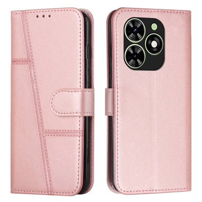 For Tecno Spark Go 2024 / POP 8 Stitching Calf Texture Buckle Leather Phone Case(Rose Gold) by buy2fix