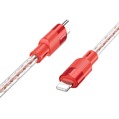 hoco X99 Crystal Junction PD 20W USB-C / Type-C to 8 Pin Silicone Charging Data Cable, Length:1m(Red) - 2 in 1 Cable by hoco | Online Shopping UK | buy2fix