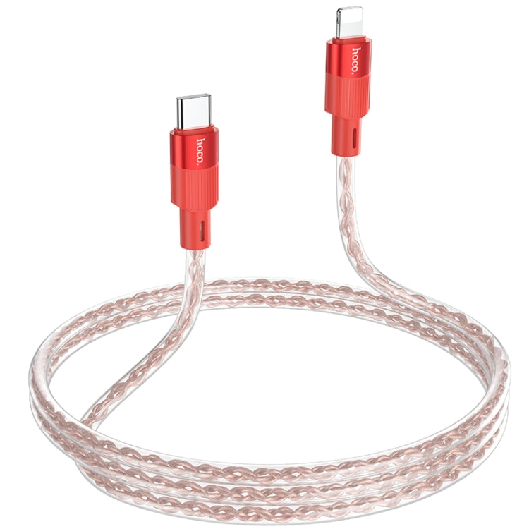 hoco X99 Crystal Junction PD 20W USB-C / Type-C to 8 Pin Silicone Charging Data Cable, Length:1m(Red) - 2 in 1 Cable by hoco | Online Shopping UK | buy2fix