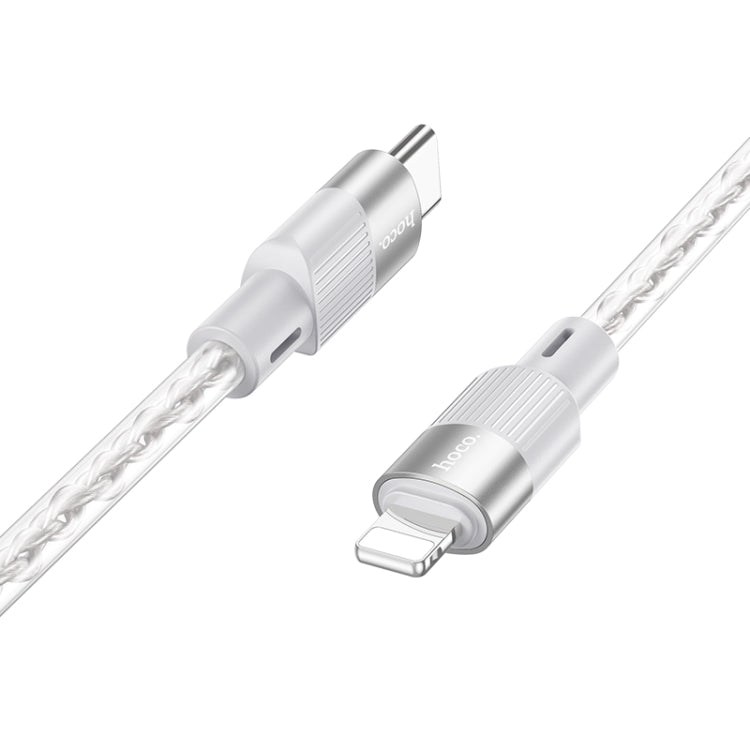 hoco X99 Crystal Junction PD 20W USB-C / Type-C to 8 Pin Silicone Charging Data Cable, Length:1m(Grey) - 2 in 1 Cable by hoco | Online Shopping UK | buy2fix