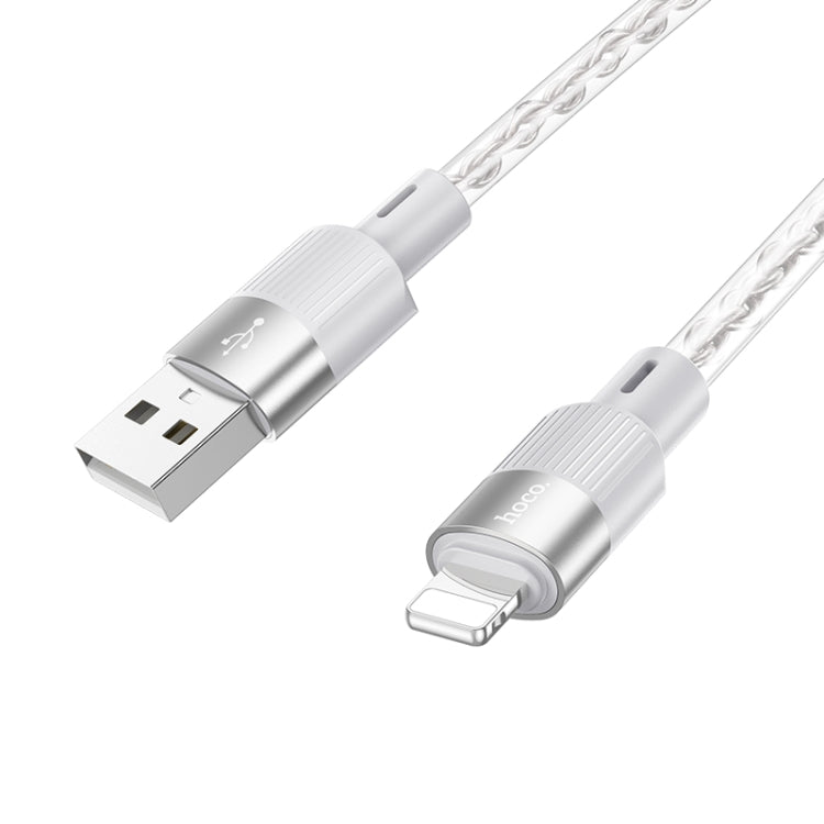 hoco X99 Crystal Junction 2.4A USB to 8 Pin Silicone Charging Data Cable, Length:1m(Grey) - Normal Style Cable by hoco | Online Shopping UK | buy2fix