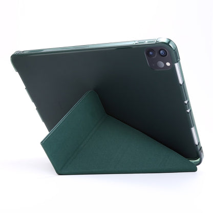 For iPad Pro 11 (2020/2018) / Air 2020 10.9 Multi-folding Horizontal Flip PU Leather + Shockproof TPU Tablet Case with Holder & Pen Slot(Deep Green) - iPad Pro 11 (2020) Cases by buy2fix | Online Shopping UK | buy2fix