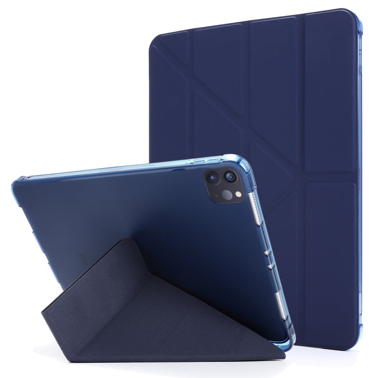 For iPad Pro 11 (2020/2018) / Air 2020 10.9 Multi-folding Horizontal Flip PU Leather + Shockproof TPU Tablet Case with Holder & Pen Slot(Dark Blue) - iPad Pro 11 (2020) Cases by buy2fix | Online Shopping UK | buy2fix