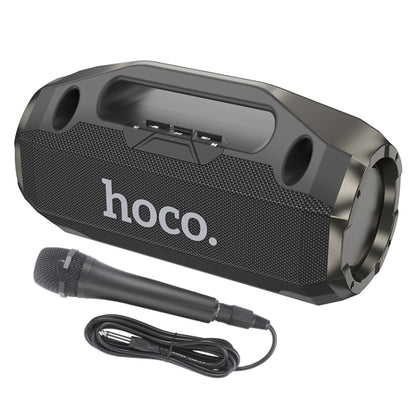 hoco HA3 Drum TWS Bluetooth 5.0 Speaker Support TF Card / AUX, with Wired Microphone(Black) - Desktop Speaker by hoco | Online Shopping UK | buy2fix
