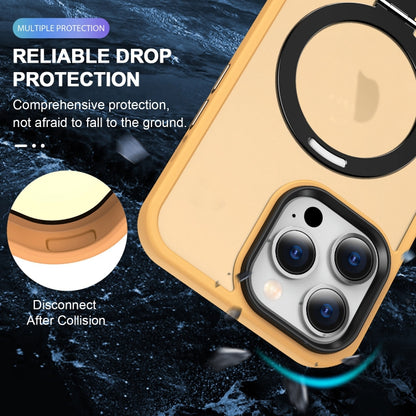 For iPhone 13 Skin-feel MagSafe Holder PC Hybrid TPU Phone Case(Orange) by buy2fix