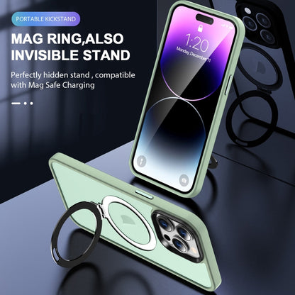 For iPhone 16 Pro MagSafe Holder Skin-feel PC Hybrid TPU Phone Case(Matcha Green) - iPhone 16 Pro Cases by buy2fix | Online Shopping UK | buy2fix