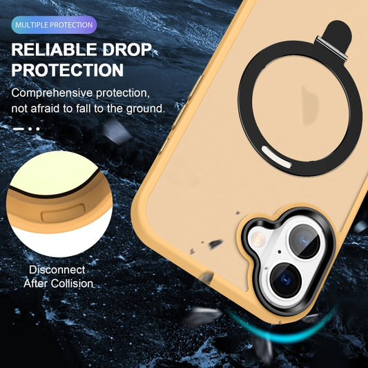 For iPhone 16 Skin-feel MagSafe Holder PC Hybrid TPU Phone Case(Orange) by buy2fix